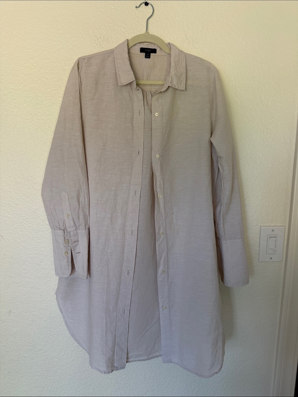 J.Crew Light Taupe Linen Shirt dress medium